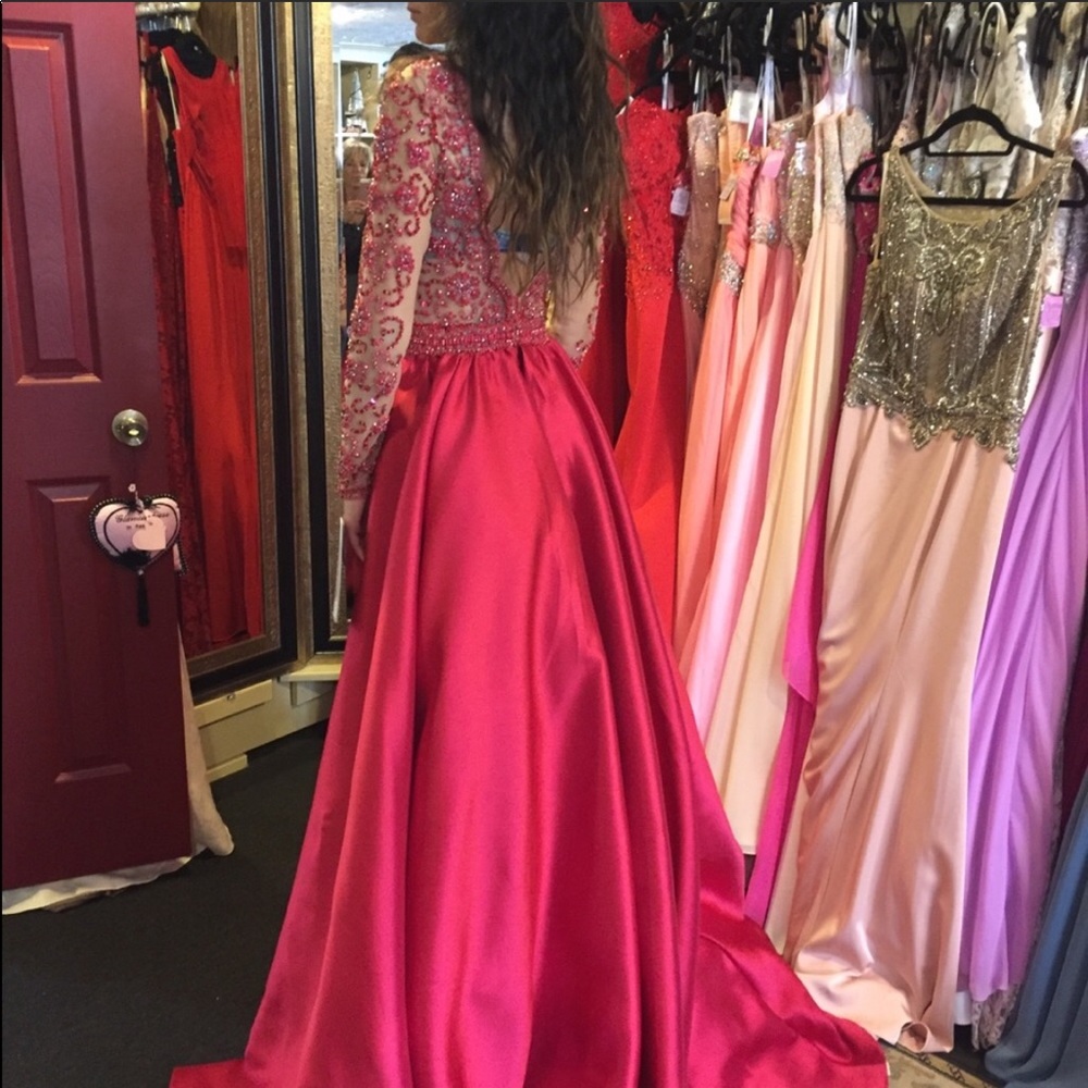 red jovani beaded dress - Picture 2 of 3